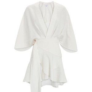 Significant Other Olivia Ruffled Linen-Blend Mini Dress